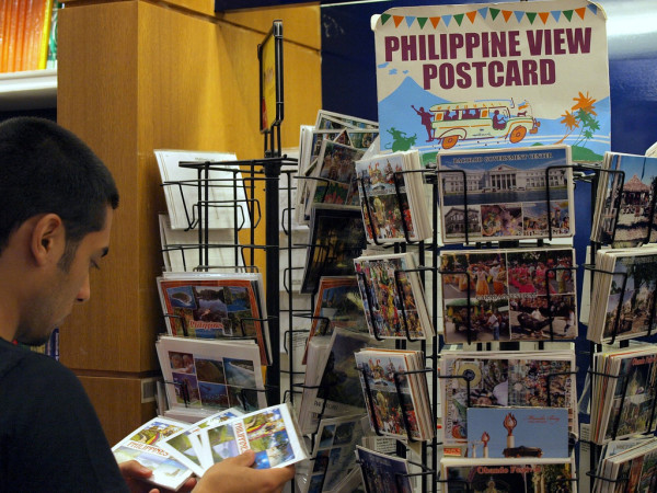 Selecting Philippine postcards