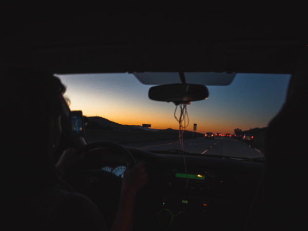 driving at dusk